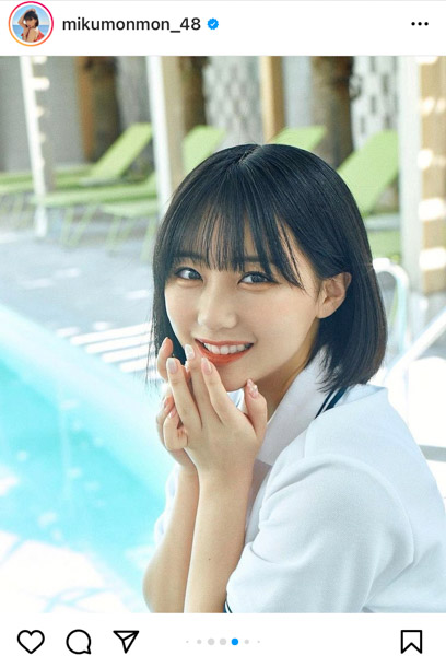 HKT48・田中美久、制服ポートレートで届ける爽やかスマイルに歓喜の声！「何もかも本当好き！」