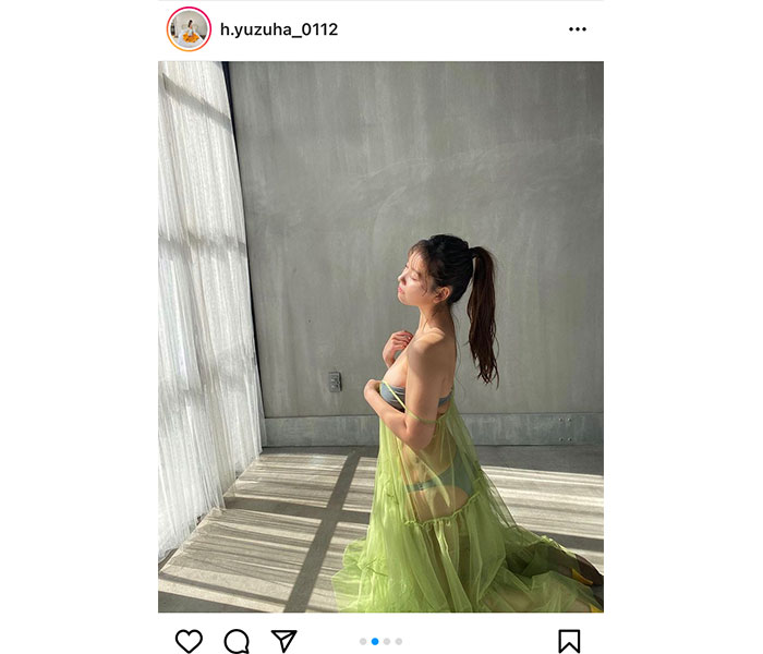 NMB48・本郷柚巴、ビキニが透けるドレス姿に「美しい」の声