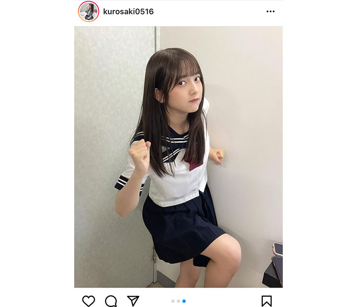 Peel the Apple・黒嵜菜々子、高校卒業後のセーラー服ショットに反響ぞくぞく！「いつまでも現役気分で行こ〜！」