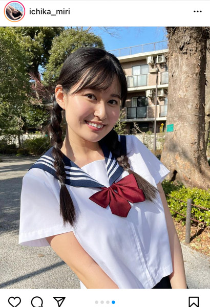 未梨一花、セーラー服脱いでミリ圧ボディ全開！