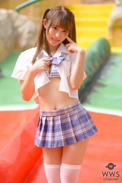 【写真12枚】綺星★フィオレナード・猫宮りな、フェチ制服コスチュームで縞ビキニチラ見せ！＜SUMMERLAND IDOL CARNIVAL＞