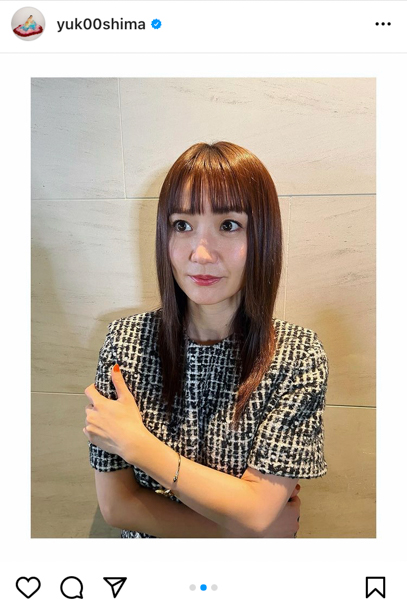 大島優子、ドレスから美脚のぞかせた前髪ぱっつんショット公開