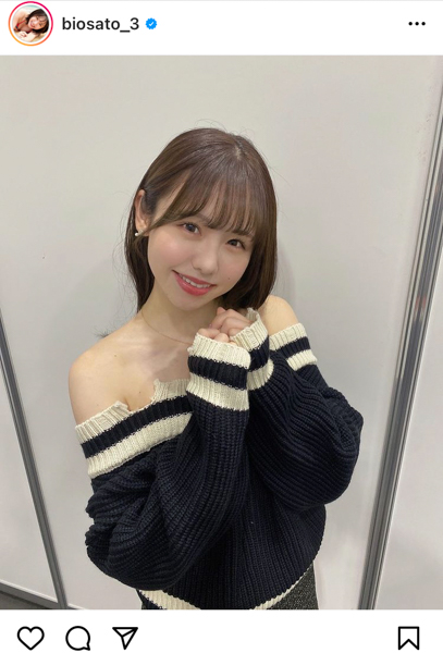 SKE48・佐藤佳穂、気になるオフショルニット姿にファンどぎまぎ「ハマりにきちゃえば」