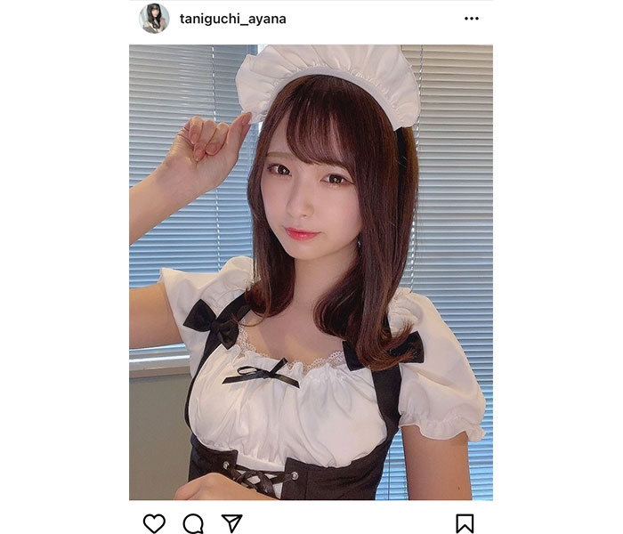 谷口彩菜の可愛すぎるメイド服に「もう虜です」