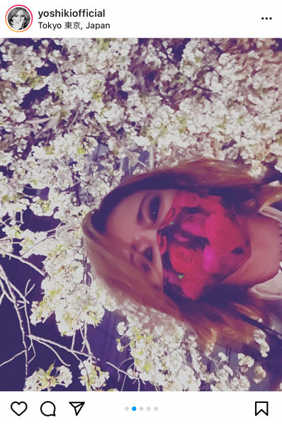 YOSHIKIが夜桜の下で美しすぎる決めショット「薔薇も似合うけど、桜も似合ってます」「YOSHIKIさんが桜みたいです」とファン陶酔！