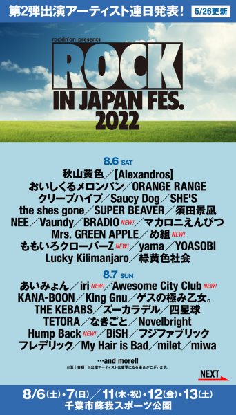 ROCK IN JAPAN FESTIVAL 2022