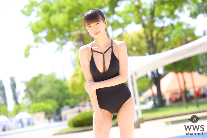 【写真特集 7枚】波妃美咲、背中開きの黒水着で魅せる美プロポーション＜近代麻雀水着祭2022＞