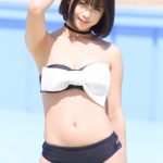 【写真特集 8枚】西山乃利子、黒髪ボブが風になびく大人セクシーな水着姿を披露！＜近代麻雀水着祭2022＞