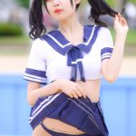 【写真特集 12枚】Teamくれれっ娘！・守道小粋、セーラー服からビキニチラリの誘惑ポーズで悩殺！＜近代麻雀水着祭2022＞