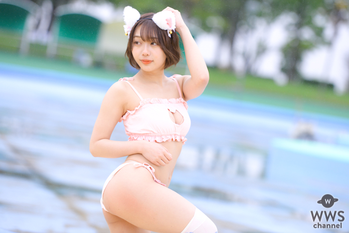 【写真 6枚】看護学生・ゆらの、猫耳付きのガーリー×セクシーな水着姿で視線釘付け！＜近代麻雀水着祭2022＞