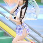 【写真特集 12枚】コスプレイヤー・倉坂くるる、透け制服コスチュームで水着チラリ＜近代麻雀水着祭2022＞