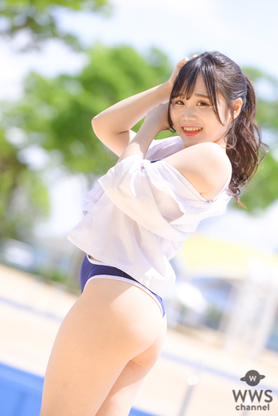 【写真特集 10枚】にゅ〜わ・本間のゆり、スク水風水着で美尻披露！＜近代麻雀水着祭2022＞