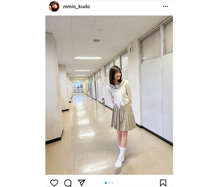 工藤美桜、セーラー服姿のオフショット公開！『特捜9』で女子高生役