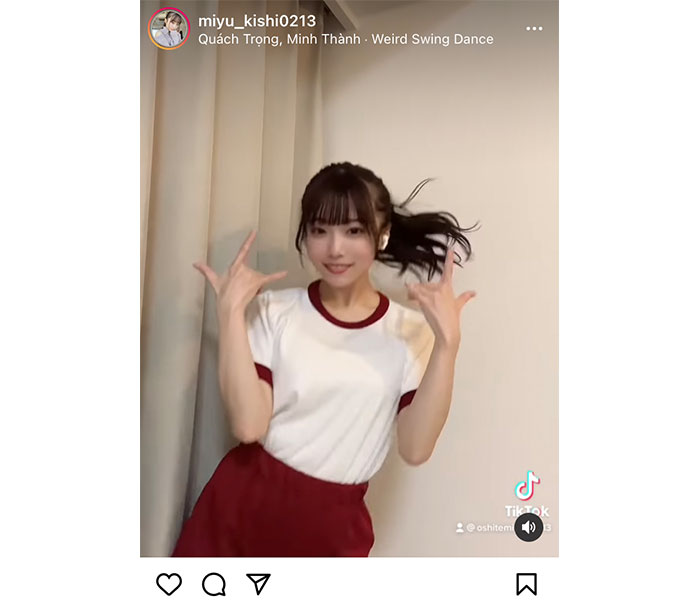 #ババババンビ・岸みゆ、体操着姿でセクシーダンス動画を公開「永遠に見てる！