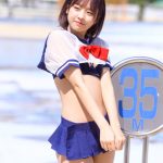【写真 5枚】MELT・兎ゐまりん、セーラー服風コスチュームで透けビキニ披露！＜近代麻雀水着祭2022＞