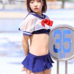 【写真 5枚】MELT・兎ゐまりん、セーラー服風コスチュームで透けビキニ披露！＜近代麻雀水着祭2022＞