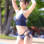 【写真特集 14枚】三田のえ、ポニーテールを揺らす振り向きショットで視線を誘う＜近代麻雀水着祭2022＞