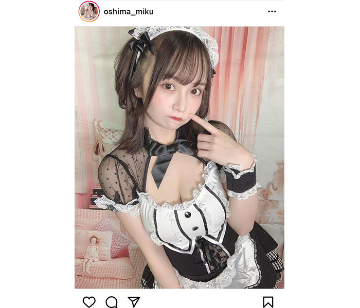 大嶋みく、出遅れメイドコスプレで「プク顔」披露！