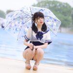 【写真特集 14枚】Teamくれれっ娘！・守道小粋、透けセーラー×スクール水着のフェチ姿に熱視線！＜近代麻雀水着祭2022＞