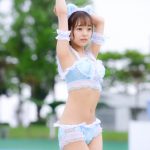 【写真特集 8枚】JAPANARIZM・古湊まり、キュートな青色猫耳ビキニで美くびれボディ大胆披露！＜近代麻雀水着祭2022＞