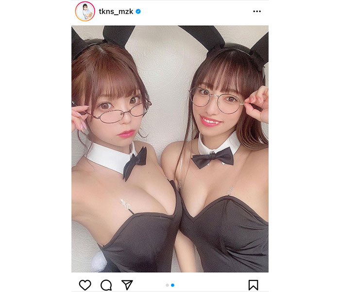 高梨瑞樹、バーレスク東京・ももとセクシーバニーに変身！密着ショットで悩殺