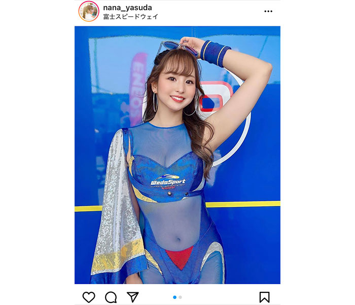 レースクイーン・安田七奈、透け感セクシーなコスチュームでくびれライン披露！