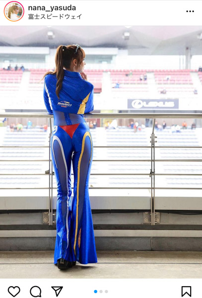 レースクイーン・安田七奈、透け感セクシーなコスチュームでくびれライン披露！