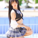 【写真特集 10枚】イロハサクラ・朝比奈めいり、黒髪なびかせた美麗プロポーションで視線釘付け＜近代麻雀水着祭2022＞