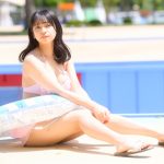 【写真特集 11枚】天使もも、ガーリーな花ビキニでふっくらバスト披露!<近代麻雀水着祭2022>