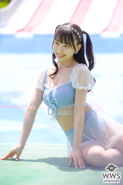 【写真 6枚】てぃあむ・柳川みあ、高めツインテール×無邪気な笑顔でキュン！＜近代麻雀水着祭2022＞
