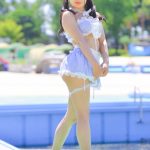【写真特集 17枚】赤ちょこ・東條明日華、ガーリーなメイド風コスチュームで美尻披露！＜近代麻雀水着祭2022＞