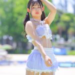 【写真特集 17枚】赤ちょこ・東條明日華、ガーリーなメイド風コスチュームで美尻披露！＜近代麻雀水着祭2022＞