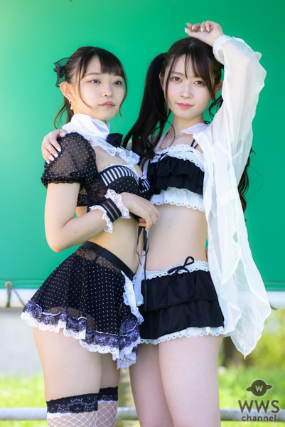 【写真特集 14枚】it's sunny・鈴川侑奈＆松尾美侑がメイドビキニ衣装でコラボ！＜近代麻雀水着祭2022＞