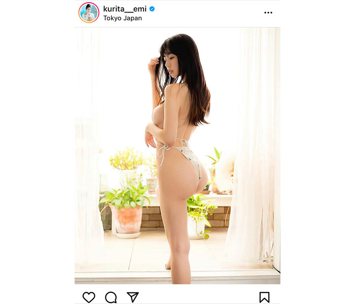 くりえみ、美乳＆桃尻で圧倒する振り向きショット公開！