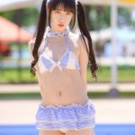 【写真 6枚】ゆいのん、ツインテール×メイド風ビキニで視線釘付け！＜近代麻雀水着祭2022＞
