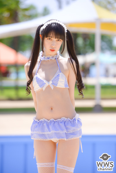 【写真 6枚】ゆいのん、ツインテール×メイド風ビキニで視線釘付け！＜近代麻雀水着祭2022＞