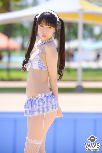 【写真 6枚】ゆいのん、ツインテール×メイド風ビキニで視線釘付け！＜近代麻雀水着祭2022＞