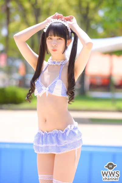 【写真 6枚】ゆいのん、ツインテール×メイド風ビキニで視線釘付け！＜近代麻雀水着祭2022＞