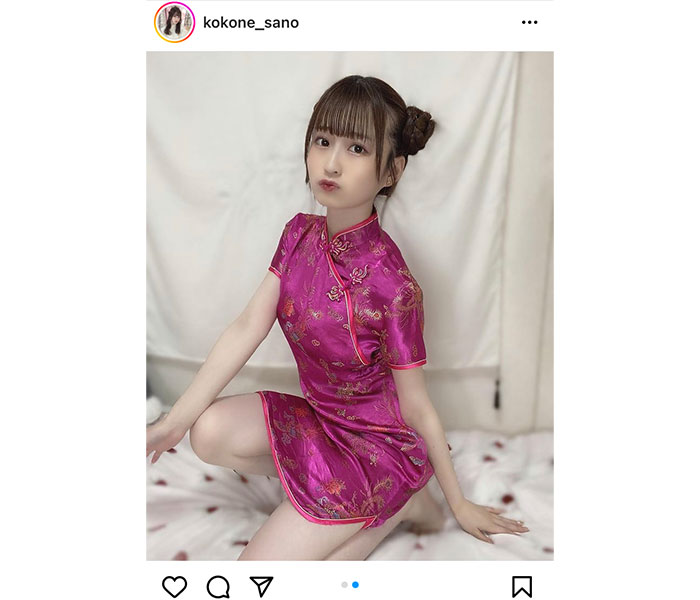 Peel the Apple・佐野心音、セクシーなチャイナ服から美脚披露！「とても似合って素敵です」