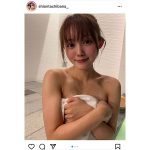 立花紫音「お湯加減いかがですか」、バスタオル姿の濡れ肌ショットにドキドキ！