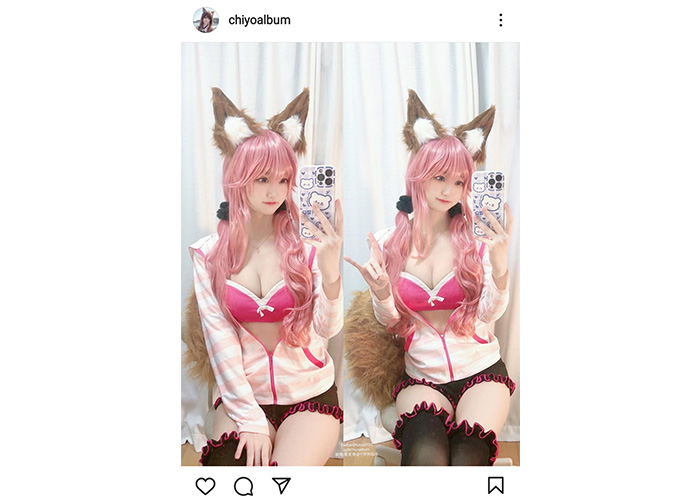 コスプレイヤー・ちよ、谷間あらわなセクシー狐耳コスプレ姿を披露！