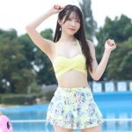 【写真特集 7枚】松尾美侑（it's sunny）、レモン色のビキニ姿で透明美ボディ披露！＜近代麻雀水着祭2022＞