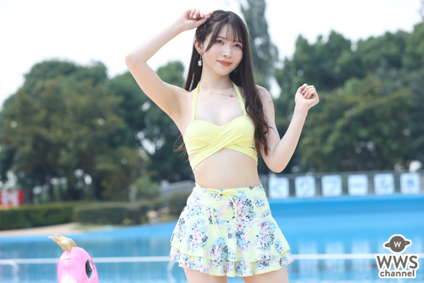 【写真特集 7枚】松尾美侑（it's sunny）、レモン色のビキニ姿で透明美ボディ披露！＜近代麻雀水着祭2022＞