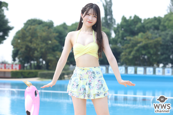 【写真特集 7枚】松尾美侑（it's sunny）、レモン色のビキニ姿で透明美ボディ披露！＜近代麻雀水着祭2022＞