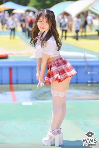 【写真特集 9枚】南いるか（ワンスアチャンス）、制服×白レースタイツで魅せる絶対領域！＜近代麻雀水着祭2022＞