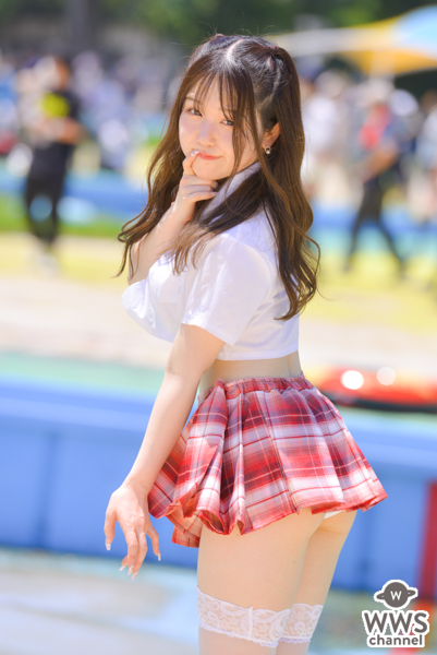 【写真特集 9枚】南いるか（ワンスアチャンス）、制服×白レースタイツで魅せる絶対領域！＜近代麻雀水着祭2022＞