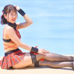 【写真特集 14枚】美里朱音（Pretty Ash）、赤チェックのコスチュームで魅せる脚線美に釘付け！＜近代麻雀水着祭2022＞