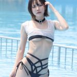【写真特集 7枚】OLモデル・仁藤りさ、体に張り付いた濡れシャツがフェチすぎる！＜近代麻雀水着祭2022＞