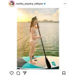 脊山麻理子、白ビキニ姿でSUP初体験！幻想的な写真に歓喜の声も