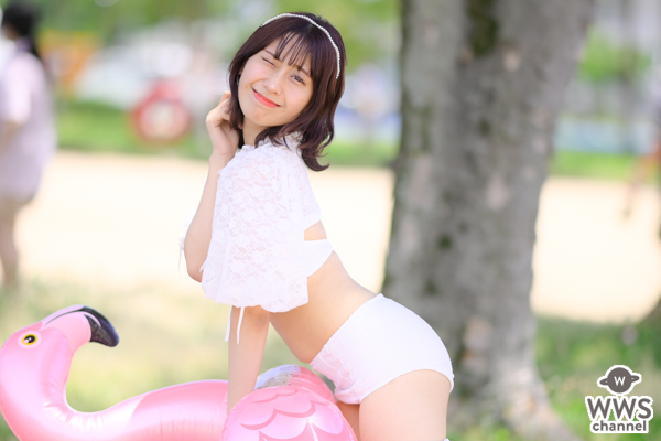 【写真特集 11枚】渡辺陽菜（Layn）、清楚水着で魅せるキュートな笑顔と透明肌で釘付け！＜近代麻雀水着祭2022＞